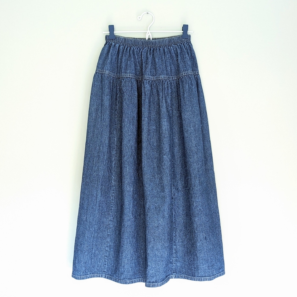 🇨🇦 Vintage Jeunesse Denim Boho Skirt Made In Canada